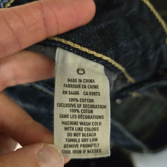 Vintage American Eagle Distressed Denim Mini Skirt Low Rise Y2K Sz 6 Elena Gilbe - Picture 4 of 6